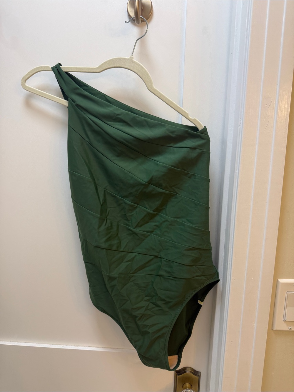 summersalt 8 TALL One-Shoulder Swimsuit in Dark Green